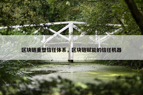 区块链重塑信任体系，区块链赋能的信任机器
