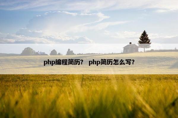 php编程简历？ php简历怎么写？