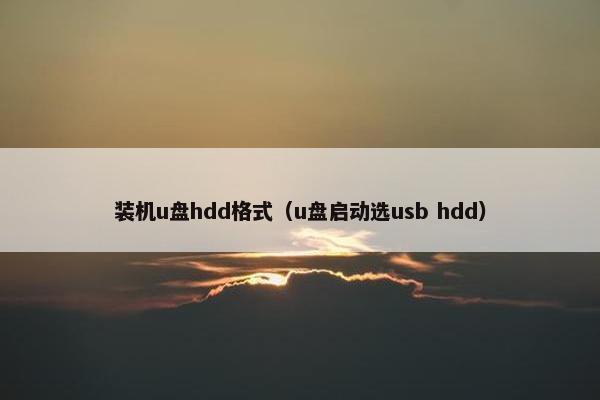 装机u盘hdd格式（u盘启动选usb hdd）