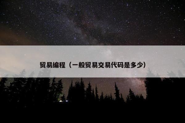 贸易编程（一般贸易交易代码是多少）