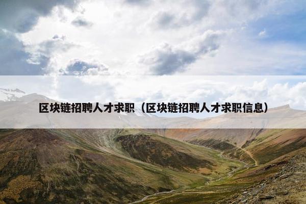 区块链招聘人才求职（区块链招聘人才求职信息）