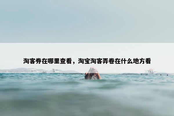淘客券在哪里查看，淘宝淘客弄卷在什么地方看