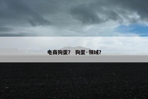 电商狗蛋？ 狗蛋·领域？