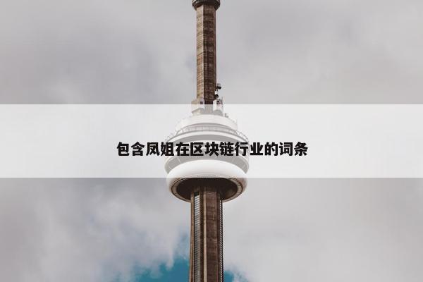 包含凤姐在区块链行业的词条