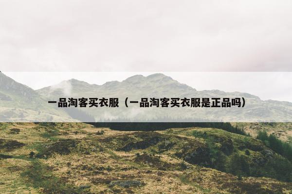 一品淘客买衣服（一品淘客买衣服是正品吗）