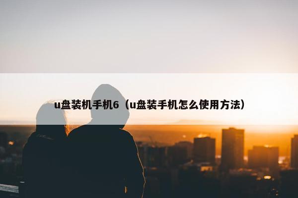 u盘装机手机6（u盘装手机怎么使用方法）