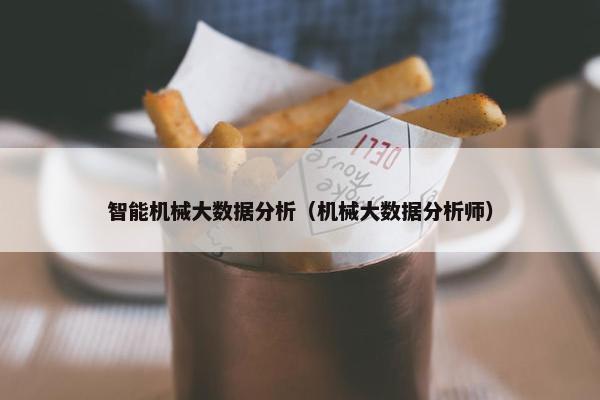 智能机械大数据分析（机械大数据分析师）