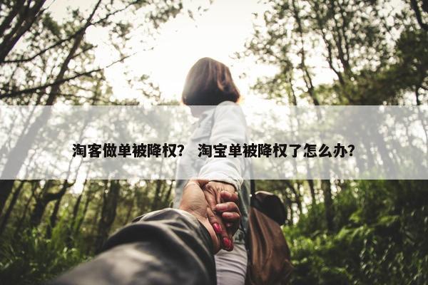 淘客做单被降权？ 淘宝单被降权了怎么办？