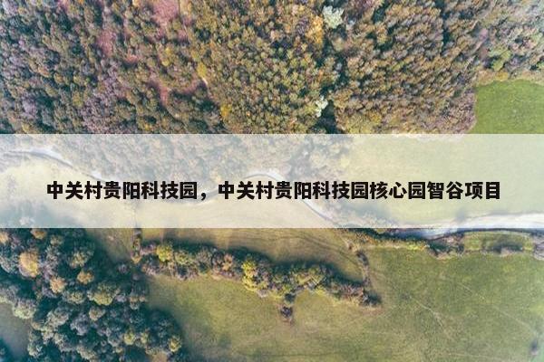 中关村贵阳科技园，中关村贵阳科技园核心园智谷项目