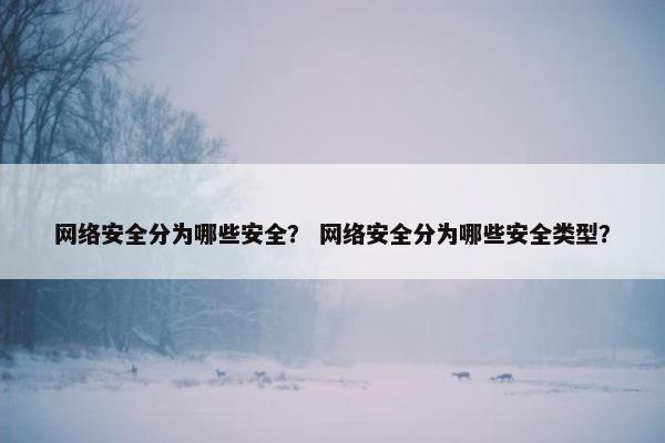 网络安全分为哪些安全？ 网络安全分为哪些安全类型？