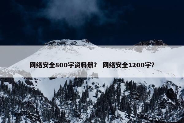 网络安全800字资料册？ 网络安全1200字？