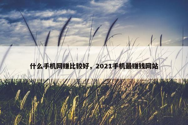 什么手机网赚比较好，2021手机最赚钱网站