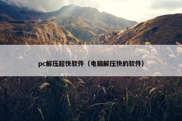 pc解压超快软件（电脑解压快的软件）