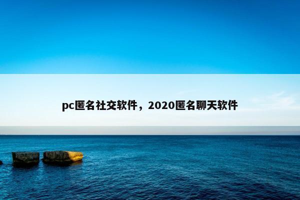 pc匿名社交软件，2020匿名聊天软件