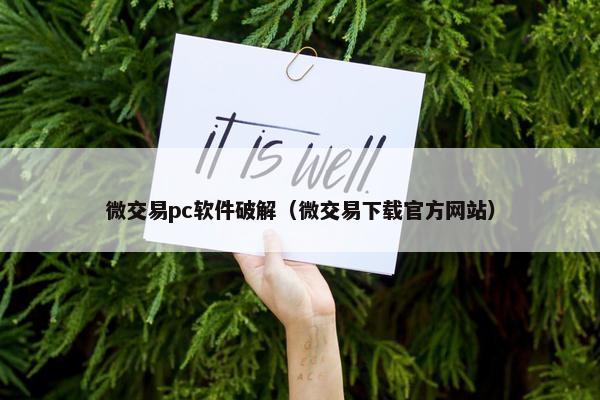 微交易pc软件破解（微交易下载官方网站）
