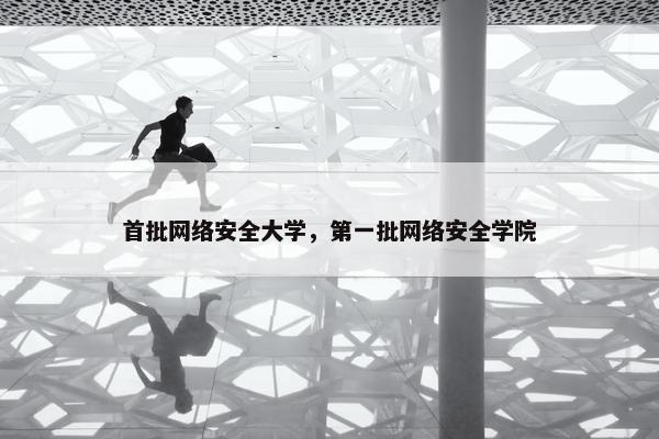 首批网络安全大学，第一批网络安全学院