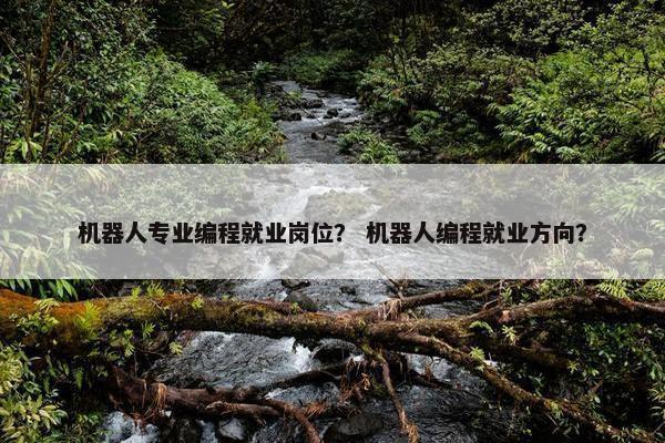 机器人专业编程就业岗位？ 机器人编程就业方向？