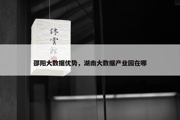 邵阳大数据优势，湖南大数据产业园在哪
