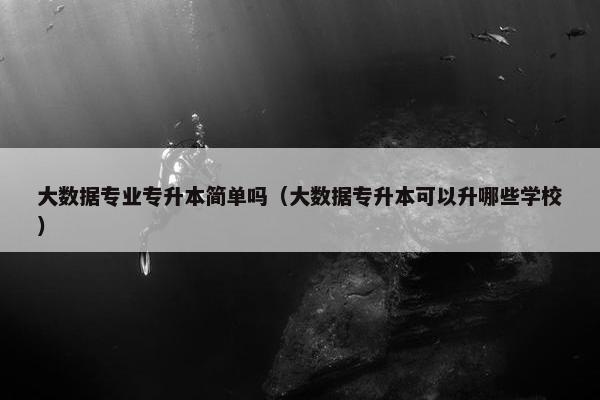 大数据专业专升本简单吗（大数据专升本可以升哪些学校）