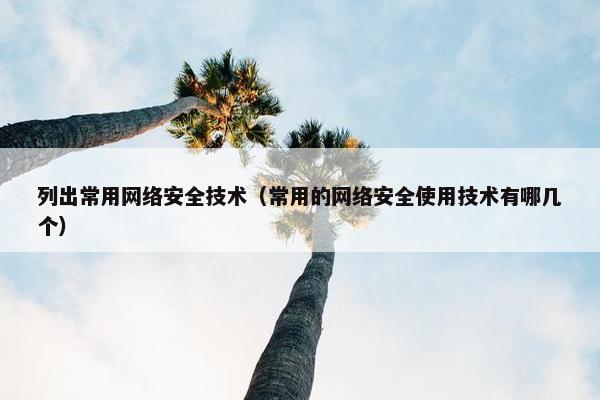 列出常用网络安全技术（常用的网络安全使用技术有哪几个）
