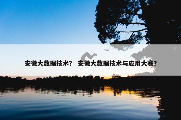 安徽大数据技术？ 安徽大数据技术与应用大赛？