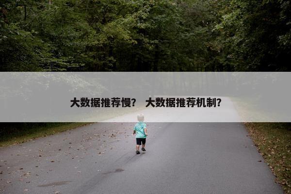 大数据推荐慢？ 大数据推荐机制？