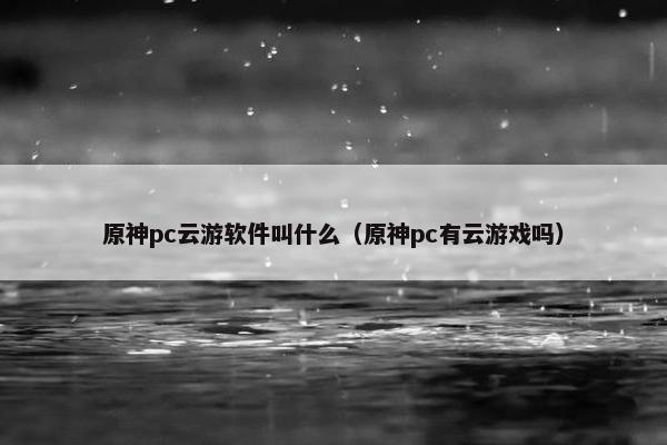 原神pc云游软件叫什么（原神pc有云游戏吗）