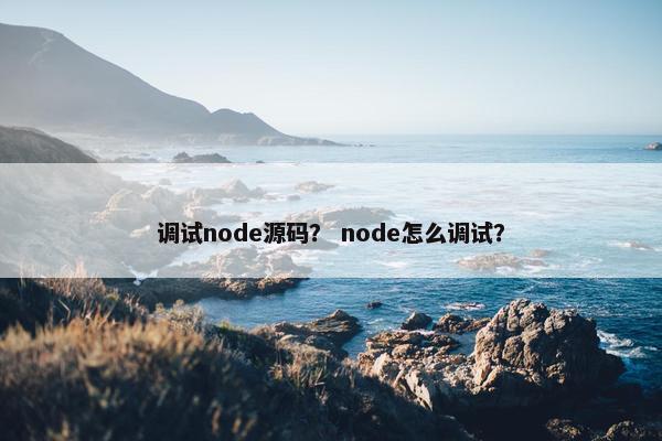 调试node源码？ node怎么调试？
