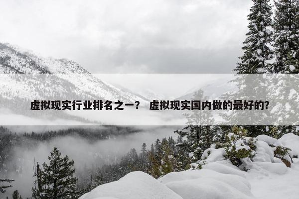 虚拟现实行业排名之一？ 虚拟现实国内做的最好的？