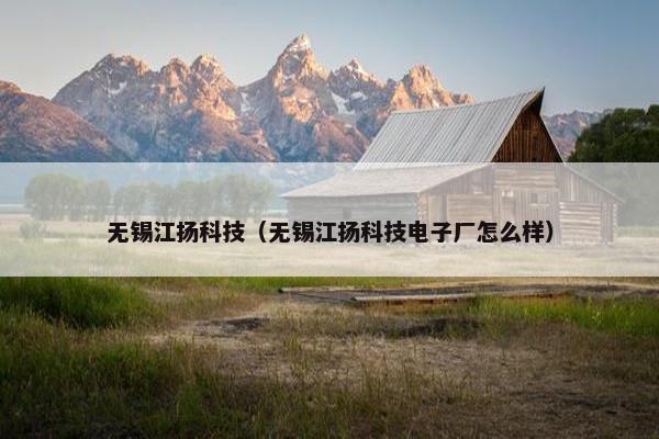无锡江扬科技（无锡江扬科技电子厂怎么样）