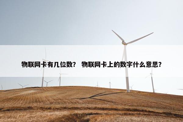 物联网卡有几位数？ 物联网卡上的数字什么意思？