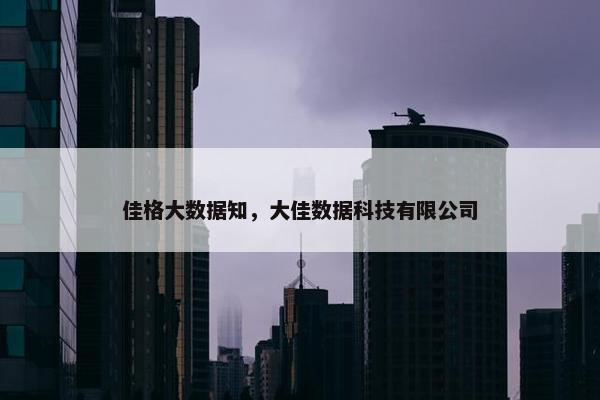 佳格大数据知，大佳数据科技有限公司