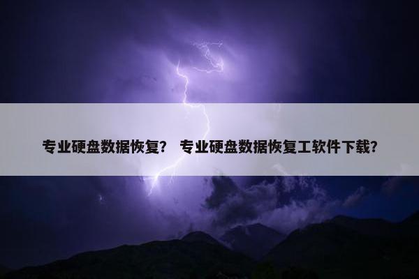 专业硬盘数据恢复？ 专业硬盘数据恢复工软件下载？