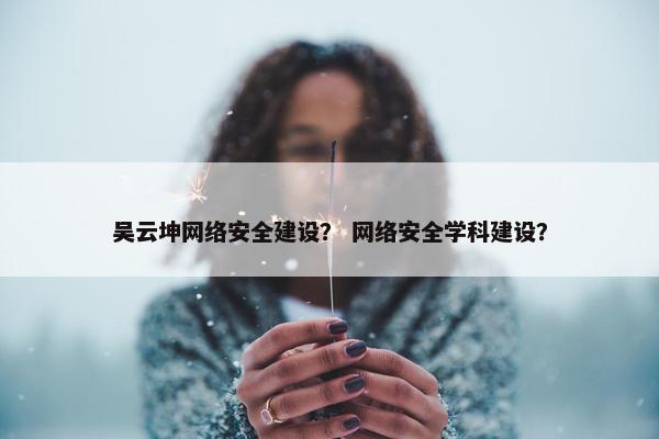 吴云坤网络安全建设？ 网络安全学科建设？