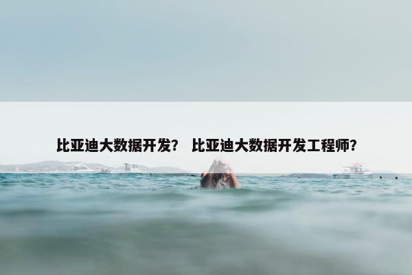 比亚迪大数据开发？ 比亚迪大数据开发工程师？