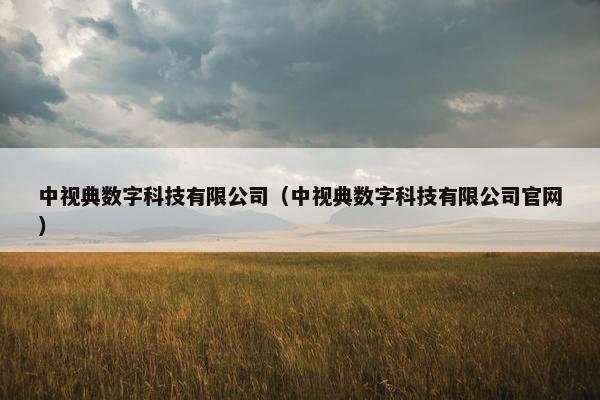 中视典数字科技有限公司（中视典数字科技有限公司官网）