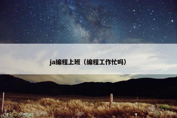 ja编程上班（编程工作忙吗）