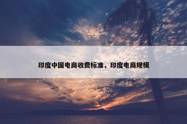 印度中国电商收费标准，印度电商规模