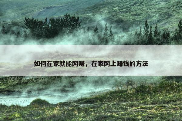 如何在家就能网赚，在家网上赚钱的方法