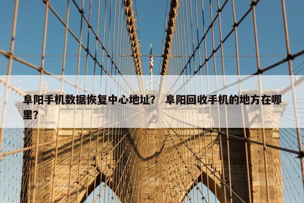阜阳手机数据恢复中心地址？ 阜阳回收手机的地方在哪里？
