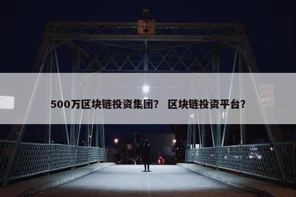 500万区块链投资集团？ 区块链投资平台？