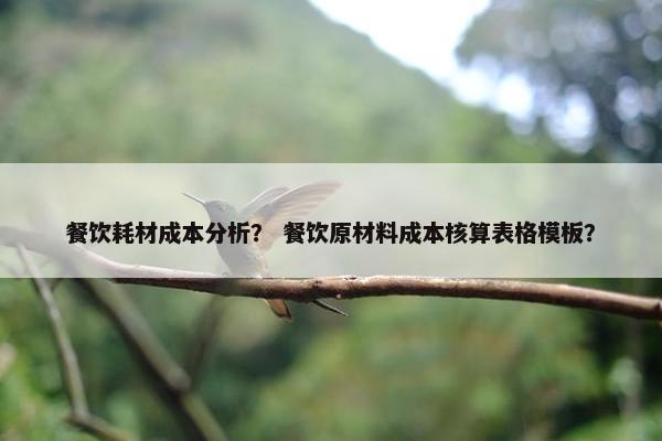 餐饮耗材成本分析？ 餐饮原材料成本核算表格模板？