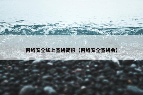 网络安全线上宣讲简报（网络安全宣讲会）
