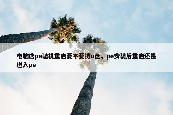 电脑店pe装机重启要不要拔u盘，pe安装后重启还是进入pe