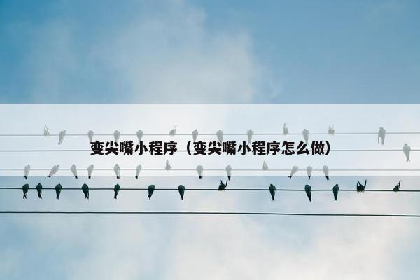 变尖嘴小程序（变尖嘴小程序怎么做）