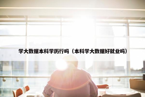 学大数据本科学历行吗（本科学大数据好就业吗）